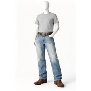 Wrangler 20X Jeans Mens Light Wash 36x26 Straight Leg Western Cowboy Denim USA